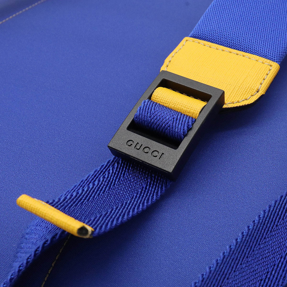 Gucci Racing Car Backpack Rucksack Daypack Leather Blue Yellow Multicolor - Picture 7 of 7